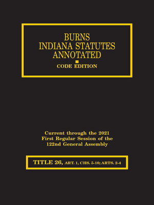 cover image of Burns' Indiana Statutes Annotated